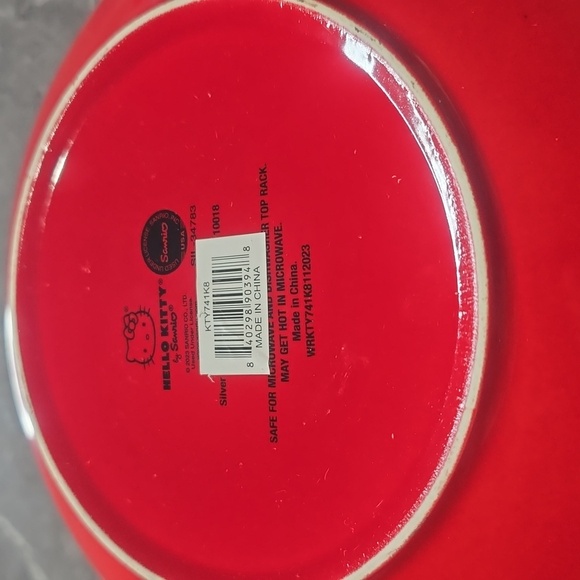 Hello Kitty Milk and Goldfish Red and White Ceramic Dinner Pasta Bowl 3SETS - Picture 4 of 4